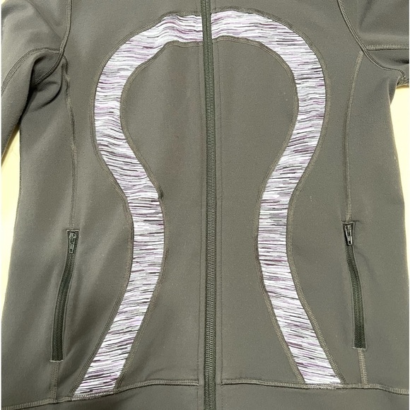 Lululemon Athletica Stride Gray Purple Space Dye Zip Front Hood Athletic Jacket - Picture 4 of 13